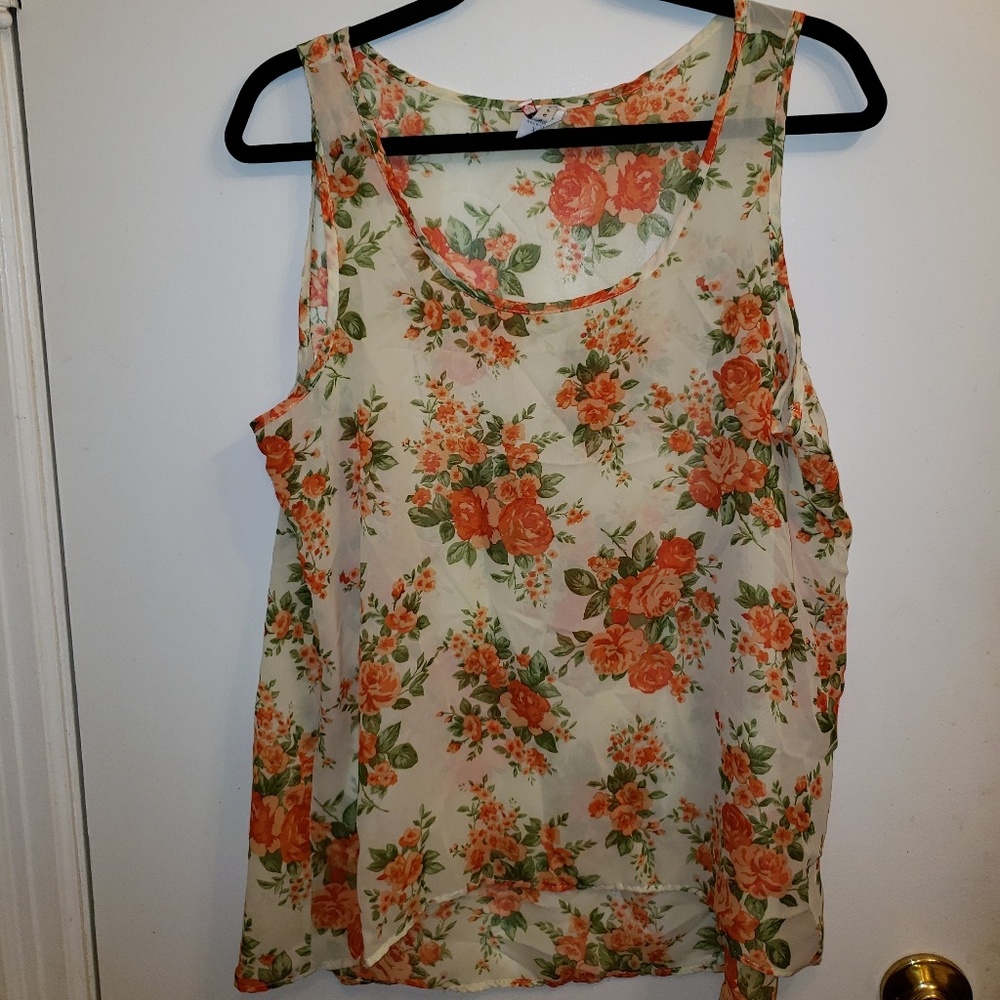 🌻 Floral Flowy Tank Top